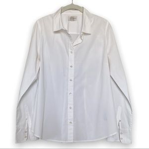J. Crew Stretch Perfect White Button Down Shirt size Large